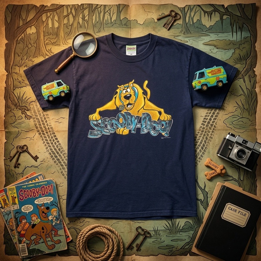Vintage 2002 Scooby-Doo T-Shirt Men Medium Blue Y2K Cartoon Network Graphic Tee